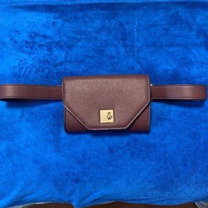 Moda Luxe Maroon Leather Crossbody/Fanny Pack